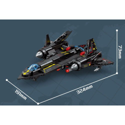 SEMBO 207253 SEMBO 207254 SEMBO 207255 SEMBO 207256 Xếp hình lắp ráp ghép mô hình Máy bay trinh sát SR-71 Blackbird 4 tổ hợp