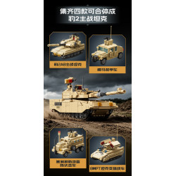 SEMBO 207274 SEMBO 207275 SEMBO 207276 SEMBO 207277 Xếp hình lắp ráp ghép mô hình Chiến tranh sinh tồn: Sự kết hợp giữa xe tăng chiến đấu chủ lực Leopard 2 4