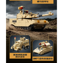 SEMBO 207274 SEMBO 207275 SEMBO 207276 SEMBO 207277 Xếp hình lắp ráp ghép mô hình Chiến tranh sinh tồn: Sự kết hợp giữa xe tăng chiến đấu chủ lực Leopard 2 4