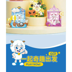 Wekki 518213 Xếp hình lắp ráp ghép mô hình Con dê dễ chịu và con sói to lớn: Khung ảnh giả tưởng tuyệt vời của cừu 6 loại Hộp mù