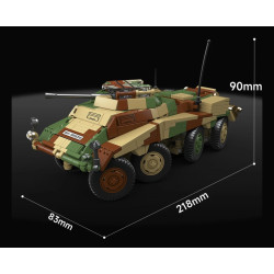 QUANGUAN 100322 Xếp hình lắp ráp ghép mô hình Xe trinh sát bọc thép hạng nặng Sd.Kfz.234 1 1:28
