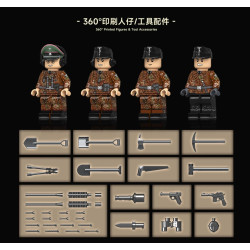 QUANGUAN 100322 Xếp hình lắp ráp ghép mô hình Xe trinh sát bọc thép hạng nặng Sd.Kfz.234 1 1:28