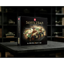 QUANGUAN 100322 Xếp hình lắp ráp ghép mô hình Xe trinh sát bọc thép hạng nặng Sd.Kfz.234 1 1:28