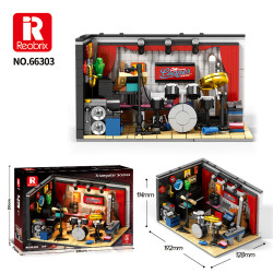 Reobrix 66303 Jazz Club Xếp hình lắp ráp ghép mô hình Cảnh tam giác: Câu lạc bộ Jazz