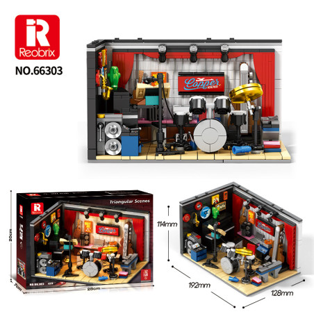 Reobrix 66303 Jazz Club Xếp hình lắp ráp ghép mô hình Cảnh tam giác: Câu lạc bộ Jazz