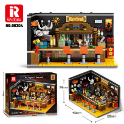 Reobrix 66304 Old Bar Xếp hình lắp ráp ghép mô hình Cảnh tam giác: Quán bar kiểu Mỹ cổ điển
