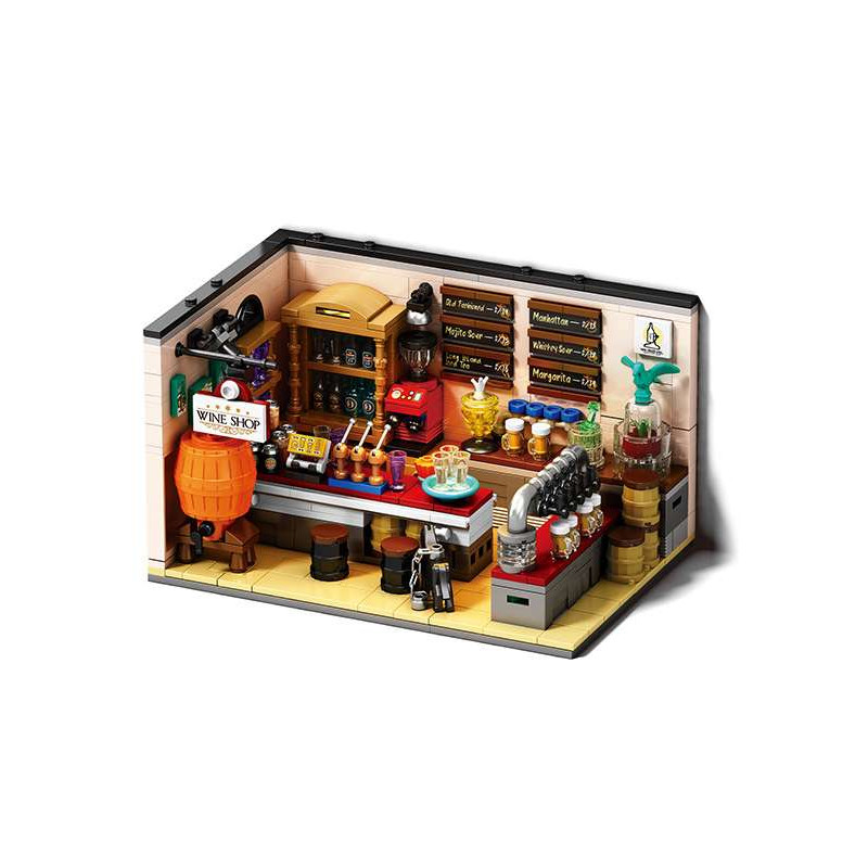 Reobrix 66305 Beer Bar Xếp hình lắp ráp ghép mô hình Cảnh tam giác: Beer Craft Bar