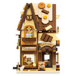 WISE BLOCK AULDEY HA393503US Miniature Mile：Chocolate Shop Xếp hình lắp ráp ghép mô hình cửa hàng sô cô la