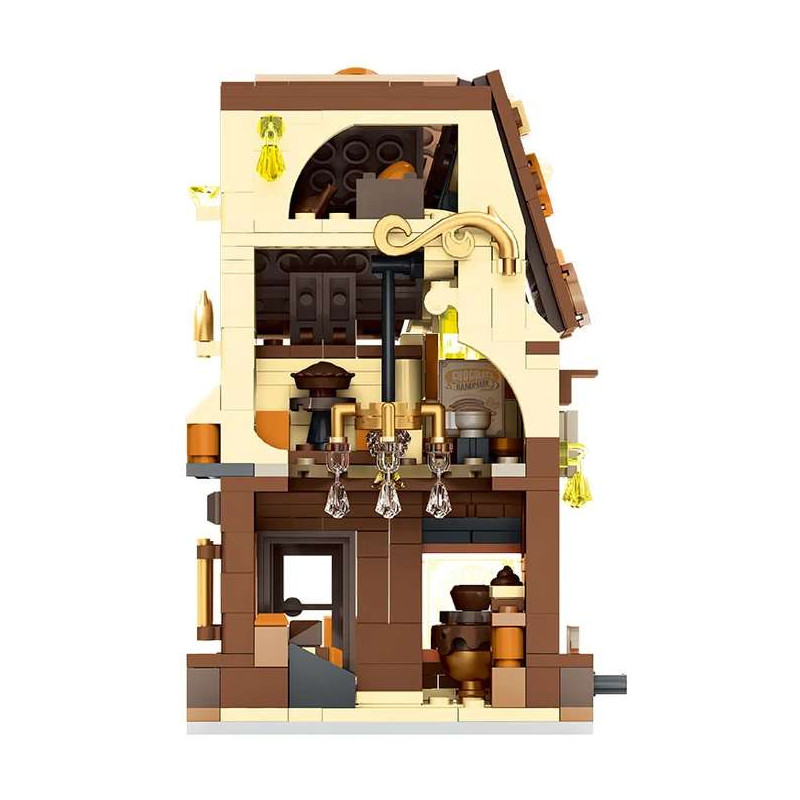 WISE BLOCK AULDEY HA393503US Miniature Mile：Chocolate Shop Xếp hình lắp ráp ghép mô hình cửa hàng sô cô la
