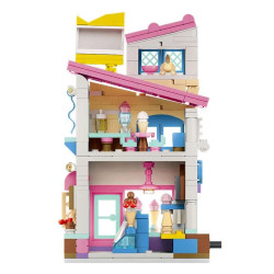 WISE BLOCK AULDEY HA393504US Miniature Mile：Ice Cream Shop Xếp hình lắp ráp ghép mô hình cửa hàng kem