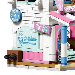 WISE BLOCK AULDEY HA393504US Miniature Mile：Ice Cream Shop Xếp hình lắp ráp ghép mô hình cửa hàng kem