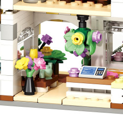 WISE BLOCK AULDEY HA393501US Miniature Mile：The Bloom Shop Xếp hình lắp ráp ghép mô hình cửa hàng hoa nở