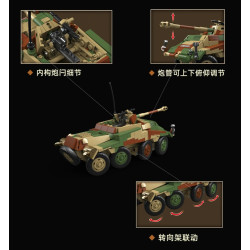 QUANGUAN 100323 Xếp hình lắp ráp ghép mô hình Xe trinh sát bọc thép hạng nặng Sd.Kfz.234 4 1:28