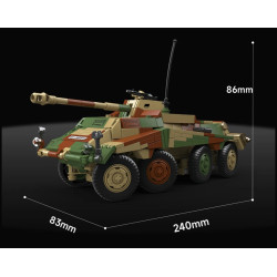 QUANGUAN 100323 Xếp hình lắp ráp ghép mô hình Xe trinh sát bọc thép hạng nặng Sd.Kfz.234 4 1:28