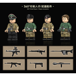 QUANGUAN 100323 Xếp hình lắp ráp ghép mô hình Xe trinh sát bọc thép hạng nặng Sd.Kfz.234 4 1:28