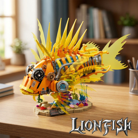 DK 7083 LionFish Xếp hình lắp ráp ghép mô hình Cá sư tử cơ khí