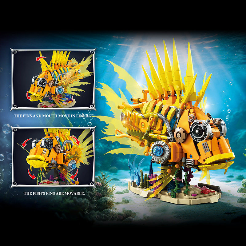 DK 7083 LionFish Xếp hình lắp ráp ghép mô hình Cá sư tử cơ khí