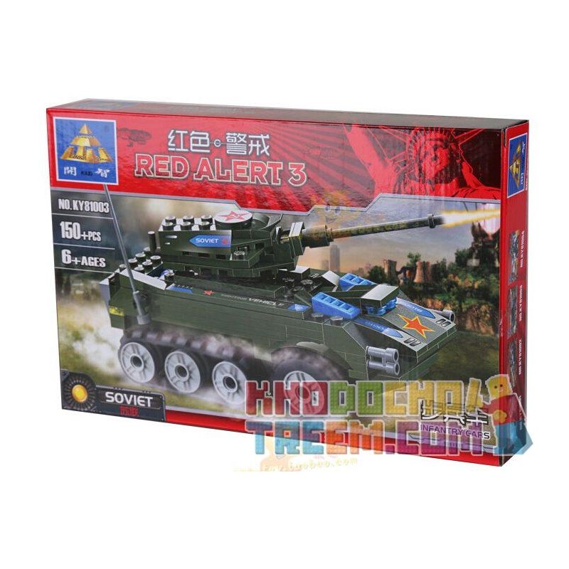 Kazi KY81003 81003 non  XE TĂNG CHỞ QUÂN bộ đồ chơi xếp lắp ráp ghép mô hình Red Alert 3 RED ALERT 3 INFANTRY CARS Báo Động Đỏ 3 150 khối