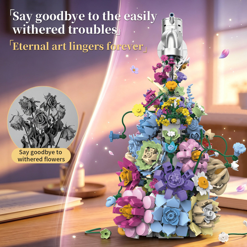 KAIYU KeeYee World K96322 Sprinkle Flowers Xếp hình lắp ráp ghép mô hình Tắm bằng hoa