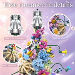 KAIYU KeeYee World K96322 Sprinkle Flowers Xếp hình lắp ráp ghép mô hình Tắm bằng hoa