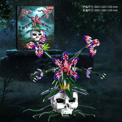 Kqiboxxr KQ404 Carntvorous Piant Xếp hình lắp ráp ghép mô hình hộp sọ goth piranha