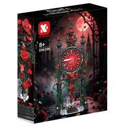 Vỏ hộp KAIYU KeeYee World K96306 in hình đồng hồ quả lắc hoa hồng trước vòm gothic và trăng đỏ