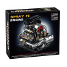 Vỏ hộp GOQI GQ-3714 Spray F6 Engine in mô hình động cơ F6 màu bạc đen, nổi bật cánh turbo đỏ và dàn ống xả