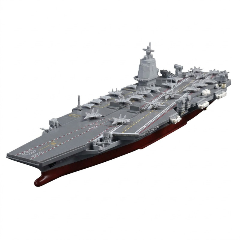 Tàu sân bay 004 Keeppley 23067 lắp hoàn chỉnh nhìn từ trên, boong kẻ vạch, dàn máy bay chiến đấu và đảo chỉ huy