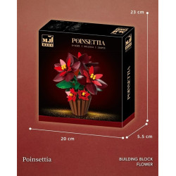 Vỏ hộp đen Beautiful And 13124 in chữ Poinsettia, 536 chi tiết, kèm số đo hộp 20 x 5.5 x 23 cm