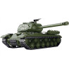 Mô hình Tikka TK8007 xe tăng IS-2 màu xanh ô liu nhìn góc 3/4, nổi bật tháp pháo chữ trắng, nòng pháo dài và bánh xích
