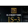 Logo TK cùng dòng chữ IS-3 Heavy Tank nổi bật trên nền xưởng tối của bộ mô hình Tikka TK8008