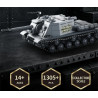 Mô hình ISU-152 Tikka TK8009 trên mặt bàn kim loại, kèm nhãn 14+, 1305 chi tiết và Collector Scale