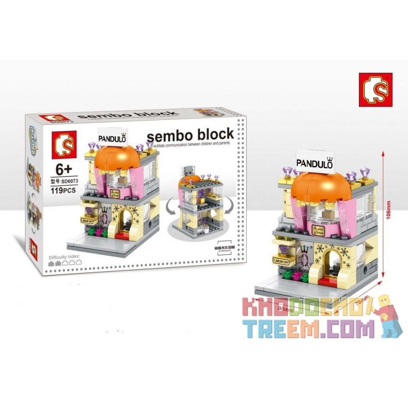 SEMBO SD6072 6072 SD6073 6073 SD6074 6074 SD6075 6075 non  BỘ 4 CỦA HÀNG THỜI TRANG SỨC BÁNH ĐỒ GIA DỤNG bộ đồ chơi xếp lắp ráp ghép mô hình Mini Modular SEMBO BLOCK POLO Đường Phố Thu Nhỏ 144 khối