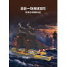 JIESTAR X78003 IceBreaker rẽ sóng trong cảnh hoàng hôn, phía xa là những con tàu đang cháy trên mặt biển