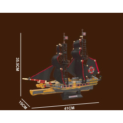 Sơ đồ kích thước mô hình IceBreaker: dài 41 cm, rộng 15 cm, cao 35,5 cm, tàu đặt trên bệ đỡ đen