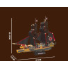 Sơ đồ kích thước mô hình IceBreaker: dài 41 cm, rộng 15 cm, cao 35,5 cm, tàu đặt trên bệ đỡ đen
