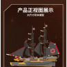Mô hình JIESTAR X78003 IceBreaker nhìn chính diện trên nền tối, rõ hai cột buồm và cánh buồm đen viền đỏ