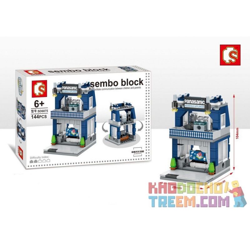 SEMBO SD6072 6072 SD6073 6073 SD6074 6074 SD6075 6075 non  BỘ 4 CỦA HÀNG THỜI TRANG SỨC BÁNH ĐỒ GIA DỤNG bộ đồ chơi xếp lắp ráp ghép mô hình Mini Modular SEMBO BLOCK POLO Đường Phố Thu Nhỏ 144 khối