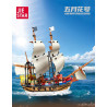 Tàu Mayflower 1093 chi tiết của JIESTAR lướt trên mặt biển xanh, các cột buồm nghiêng theo gió, buồm căng đầy