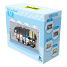 Hộp TOP TOY TC3116 Chiikawa chủ đề nhà tù tông xanh nhạt, in hình ba nhân vật mặc áo sọc đứng sau song sắt