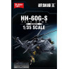 Mặt trước hộp Sluban M38-B1612 in hình trực thăng HH-60G-S Pave Hawk bay giữa mây, góc chụp chéo cận cảnh