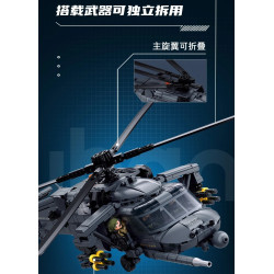 Trực thăng HH-60G Pave Hawk M38-B1612 nhìn chéo từ trên, nổi bật cụm tên lửa vàng đen dưới hai cánh ngắn