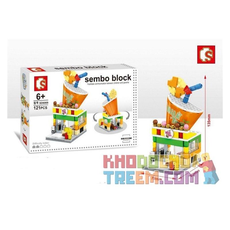 SEMBO SD6066 6066 SD6067 6067 SD6068 6068 SD6069 6069 non  BỘ 4 CỦA HÀNG NỘI THẤT THỜI TRANG TÚI XÁCH TRÀ SỮA bộ đồ chơi xếp lắp ráp ghép mô hình Mini Modular SEMBO BLOCK IKEA MILK TEA Đường Phố Thu Nhỏ 162 khối