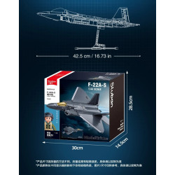 Sluban M38-B1613: Đồ Chơi Lắp Ráp Máy Bay Tiêm Kích F-22A-S (764 Chi Tiết) - Tỉ Lệ 1:44