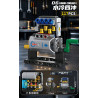Mẫu động cơ bốn xy-lanh làm mát bằng nước số 06 Forange FC8199 với bốn ống gió xanh dương và logo vỏ sò