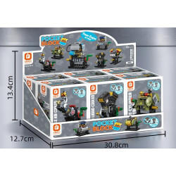 Hộp trưng bày Forange FC8199 dạng mở nắp, sáu hộp nhỏ xếp bên trong, in hình từng mẫu động cơ