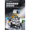 Các chi tiết của mô hình động cơ thẳng hàng bốn xy-lanh Forange FC8199 bày tách lớp theo từng bộ phận