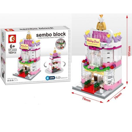 SEMBO WEKKI VIGGI SD6524 6524 SD6525 6525 SD6526 6526 SD6527 6527 non  CHẾ ĐỘ XEM PHỐ THU NHỎ DHL LOGISTICS EXPRESS CỬA HÀNG HONDA 4S ÁO CƯỚI RẠP XIẾC bộ đồ chơi xếp lắp ráp ghép mô hình Mini Modular SEMBO BLOCK DHL HONOA WEDDING DRESS CIRCUS TROUPE Đường Phố Thu Nhỏ 163 khối