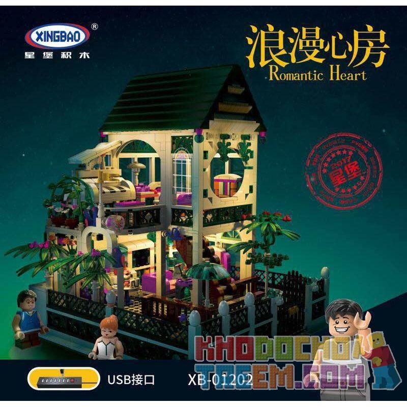 XINGBAO XB-01202 01202 XB01202 non  NGÔI NHÀ LÃNG MẠN bộ đồ chơi xếp lắp ráp ghép mô hình Creator ROMANTIC HEART Sáng Tạo 1500 khối