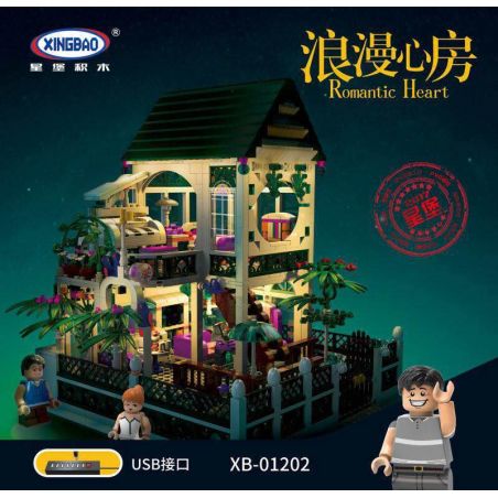 XINGBAO XB-01202 01202 XB01202 non  NGÔI NHÀ LÃNG MẠN bộ đồ chơi xếp lắp ráp ghép mô hình Creator ROMANTIC HEART Sáng Tạo 1500 khối